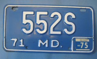 1975 Maryland Motorcycle License Plate