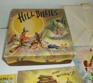 Vintage Hill Billies Boxed 12 Greeting Cards Stationary Nos