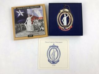 2006 Texas State Capitol Christmas Tree Ornament Goddess Of Liberty W/ Paperwork