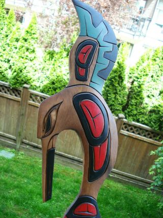 Northwest Coast Native Art Hummingbird Plaque Carving