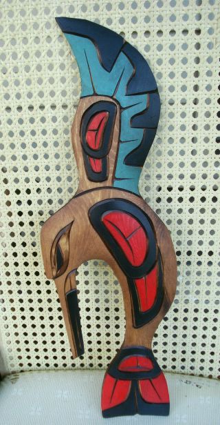 Northwest Coast Native Art Hummingbird plaque carving 2