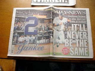 Full Daily Newspaper Derek Jeter Last Game At Stadium Ny Yankees 9/26/2014 Exc.