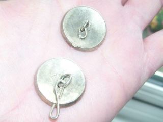 Rare Pair Antique Victorian Silver Enamel Shooting Star Diamond Paste Buttons 5