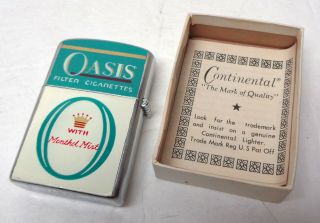 Vintage Oasis Cigarettes Lighter with Box and Paperwork 2