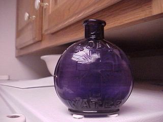 Vintage Holy Water Bottle - Deep Purple Color - Check It Out