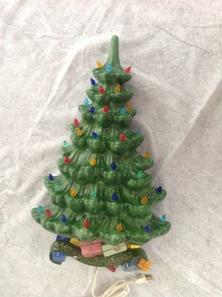 Ceramic Wall Hanging Lighted Christmas Tree -
