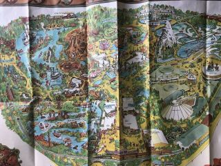 1979 Disneyland Walt Disney Park Map With Big Thunder Mountain Railroad