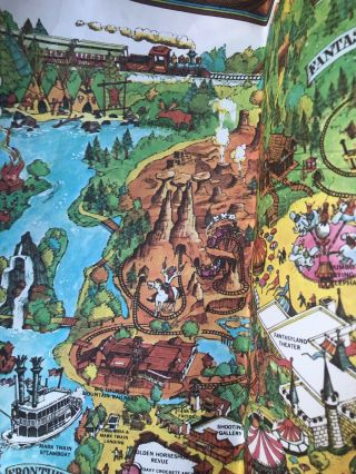 1979 Disneyland Walt Disney Park Map With Big Thunder Mountain Railroad 2
