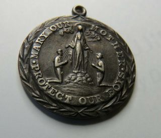 Vintage Ww Ii Sterling Medal Mary Our Mother Protect Our Boys/st Christopher