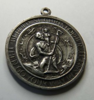 VINTAGE WW II STERLING MEDAL MARY OUR MOTHER PROTECT OUR BOYS/ST CHRISTOPHER 3