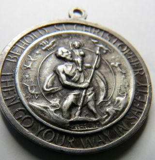 VINTAGE WW II STERLING MEDAL MARY OUR MOTHER PROTECT OUR BOYS/ST CHRISTOPHER 4