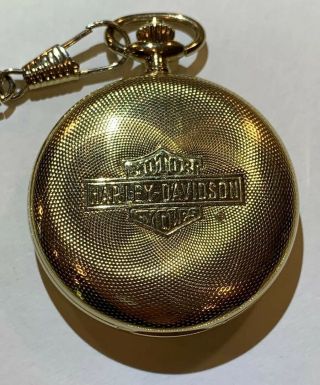 Harley Davidson Gold Swiss Made Pocket Watch.  No: 4652 - 5000.  Motorcycle Hd.  Hog