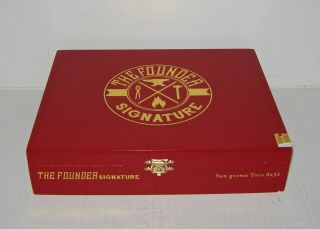 The Founder Signature Red Finished Hinged Empty Wood Cigar Tobacco Box Hand Made