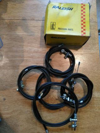 Nos Box Of 5 Ribbed 54 Inch Brake Cables With Hardware Fit Raleigh Chopper