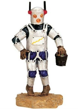 Rare Retired Lemax Spooky Town,  Tin Robotron 22597,  Halloween Figurine