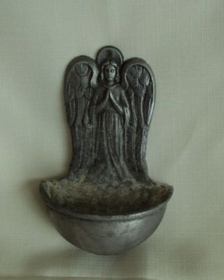 Vintage Metal Hanging Angel Holy Water Font/from Convent