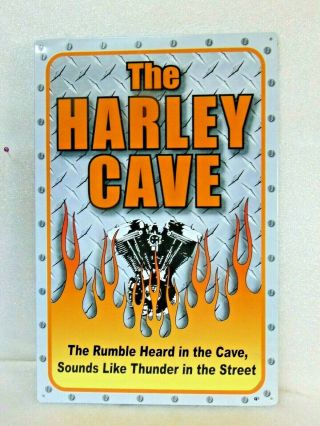 The Harley Cave Cave Rumble Street Thunder V Twin Advertising Sign $9.  95 No Rsrv