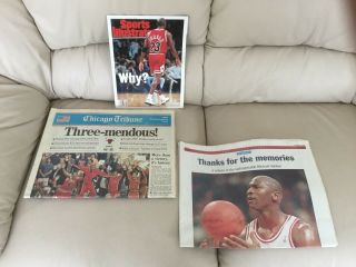 Chicago Tribune Sports Illus Michael Jordan Newspaper June 21,  October 13,  1993