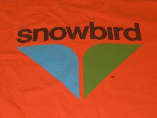 Snowbird Utah Ski Resort Skiing Shirt Mens Medium Vintage Orange Long Sleeve