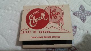 Vintage Matchbook Elwell Hotel First At Carson Las Vegas Nv Full Unstruck