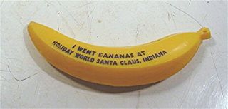 Vintage Souvenir Plastic Banana/ Mouth Organ - Holiday World,  Santa Claus,  Indiana