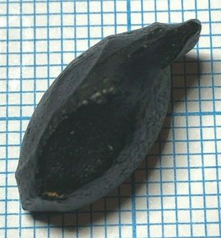 Australite 19: Australian tektite from meteorite impact,  Button Frag Rim & Wave 3