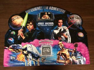 1993 Doritos Chee Tos Star Wars Trilogy 3 - D Store Display Sheet Luke Leia