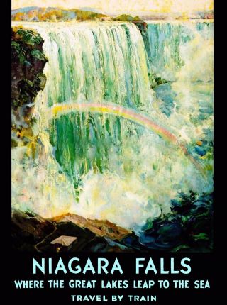 Niagara Falls By Train York United States Travel Advertisement Art Poster