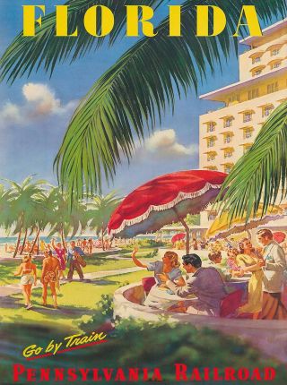 Florida Go By Train United States America Vintage Travel Advertisement Poster