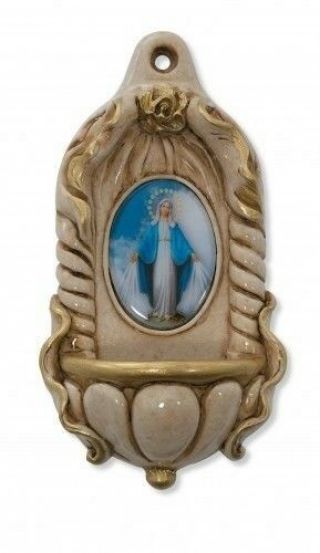 Ivl Miraculous Virgin Mary Madonna Devotional Classic Detail Holy Water Font