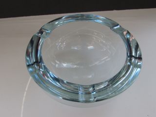 Strombergshyttan Clear Crystal Art Glass Signed Ashtray 5 1/4 " Signed