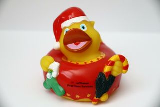 Lufthansa First Class Services Lounge CHRISTMAS Red Rubber Duck Holiday Limited 3