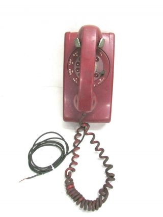 Vintage Western Electric Red Wall Hanging Rotary Phone