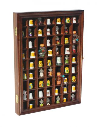 59 Thimble Display Case Shadow Box Wall Rack Cabinet,  with Glass Door - TC01 2