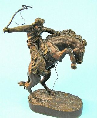 Frederic Remington Bronze Sculpture The Bronco Buster 8 " Western Cowboy Statue