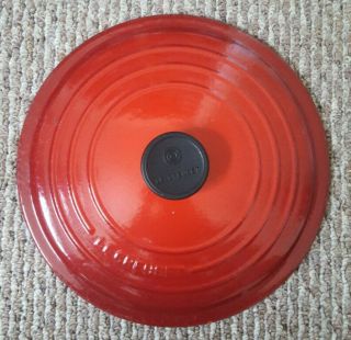 26 Le Creuset Red Enameled Cast Iron Dutch Oven Lid Only Fast