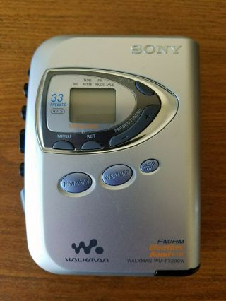 Sony Wm - Fx290w Walkman Am/fm Cassette Player Digital Tuning Weather Wmfx290w
