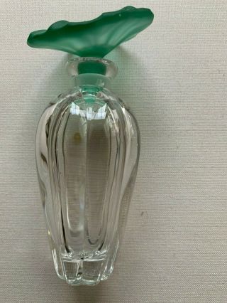 Perfume Bottle,  Flower Top; German Lead Crystal.  6.  5 " H; Flower 3 " Diameter