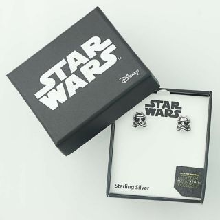 Storm Trooper Stud Earrings Star Wars Jewelry Sterling Silver Disney