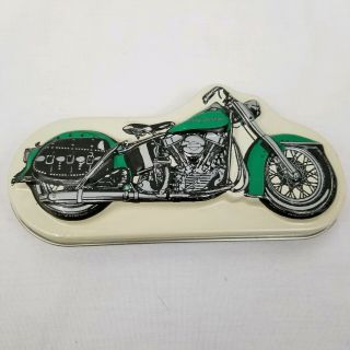 Rare Harley Davidson Limited Edition Collectable Tin Case Green Motorcycle 1993