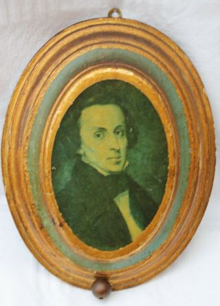 Vintage Reuge Swiss Music Box Wall Plaque Picture Composer Chopin Plays Mazurka