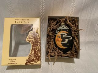 Vaillancourt Folk Art - Moon Egg - German Glass Ornament