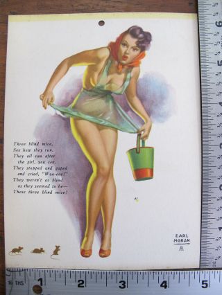 Vintage Earl Moran Pin Up Art Sexy Woman 1940 