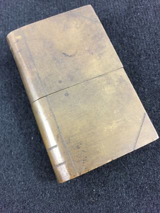 Ww1 Brass Trench Pocket Lighter - Shaped Like A Book - Hidden Lighter