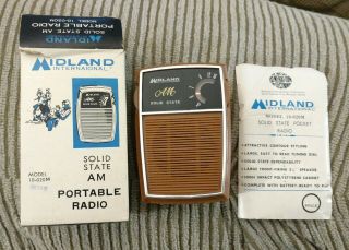 Vintage Midland International Am Portable Transistor Radio Model 10 - 020m