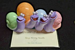 Wdcc Disney " Sing Along Snails " Little Mermaid W/