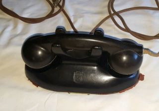 Antique Vintage 1920s Art Deco Kellogg Masterphone Black Bakelite Desk Telephone