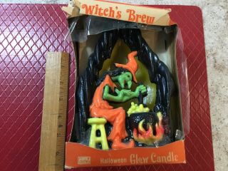 Vintage Gurley Halloween Glow Candle - Witches Brew - Witch Cauldron