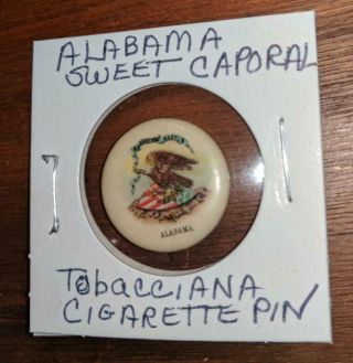 Sweet Caporal Cigarette Advertising Pin Alabama State Seal Coat Arms
