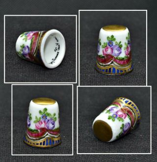Limoges France Hand Painted Thimble